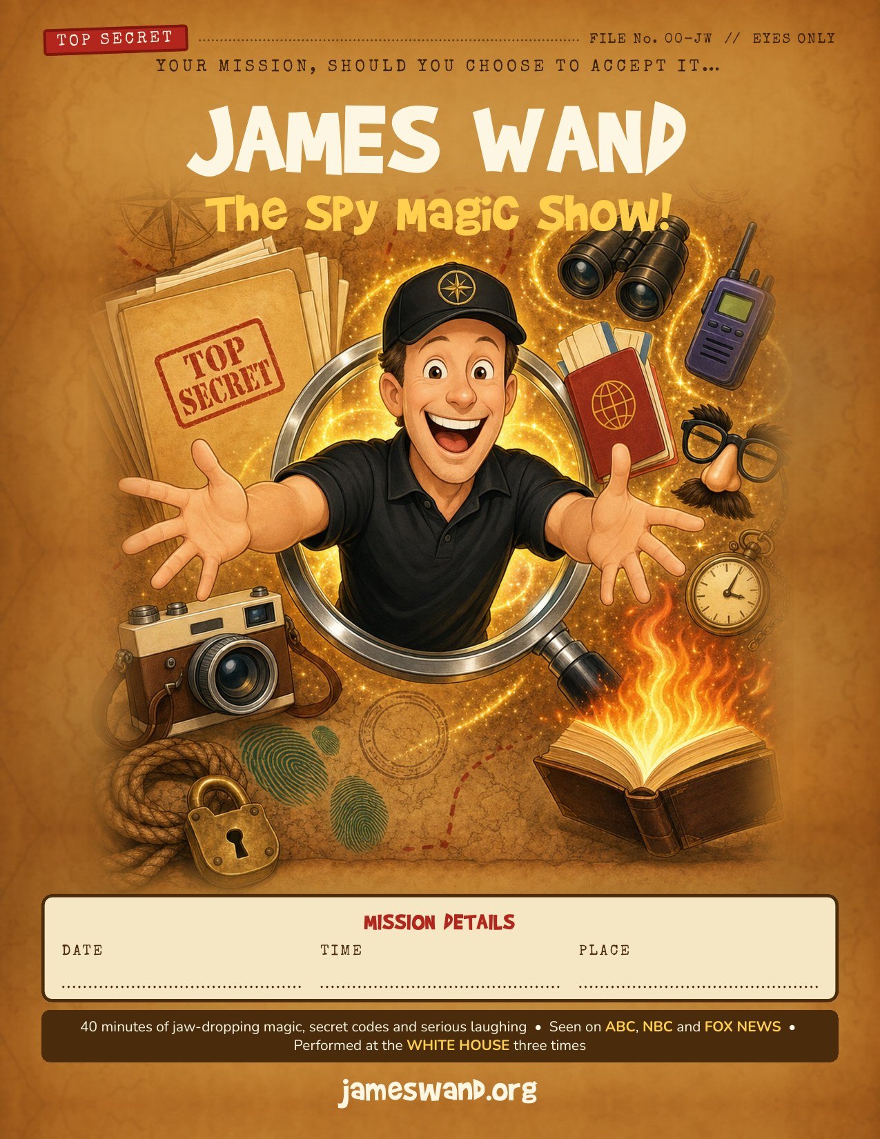 The Spy Magic Show poster for schools