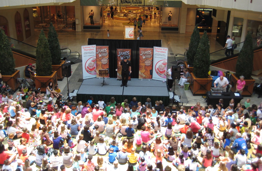 James Wand performing at a community event